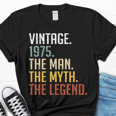 2025/50th Birthday Gift for Men, 50th Birthday Men�s Shirt, Born in 1975 Tee, 50
