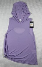 NWT Under Armour UA Breathe Sleeveless Hoodie Small Purple Tie Side Cutout Back