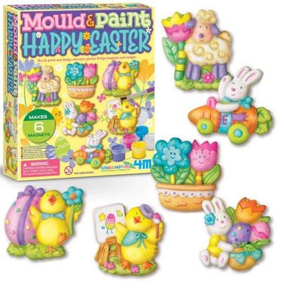 Frohe Ostern Form und Malset Ton Magnet Basteln Malset - NEU