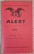 1986 United Stamp Dealers ALERT Book Delinquent & Risk Client 77 Pages RARE VHTF