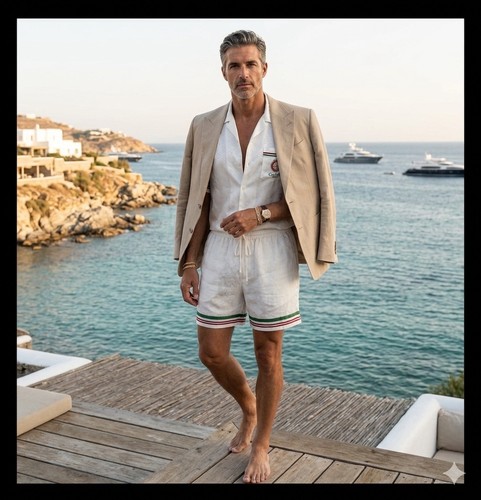Casablanca Shorts Men XL Silk Casa Way World Series Quiet Luxury Resort