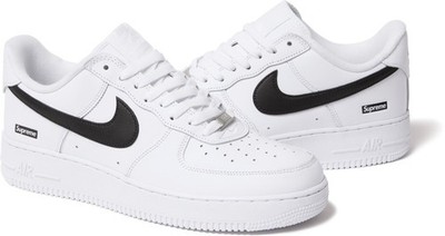 FW25 Supreme Nike Air Force 1 Low White with Black - CU9225-102