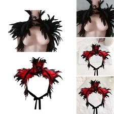 Natural Feather Shrug Shawl Halloween Party Scarf Stole