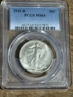 1942 D Liberty Walking Half Dollar: Super Sharp PCGS MS64