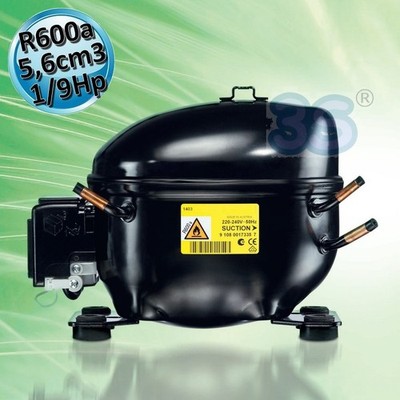 R600a-Gaskompressor LBP 1/9 Hp 5,6 cm³ Secop ACC Cubigel Electrolux