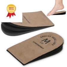 2 Pack Heel Lifts, Adjustable Lifts for Leg Length Medium, Brown