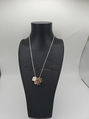 Stella & Dot Sterlingsilber Halskette Hoffnung mehrfarbig Anhänger 17''