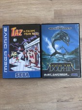 Sega Mega Drive Games Bundle Taz Escape From Mars + Ecco Dolphin Boxed No Manual