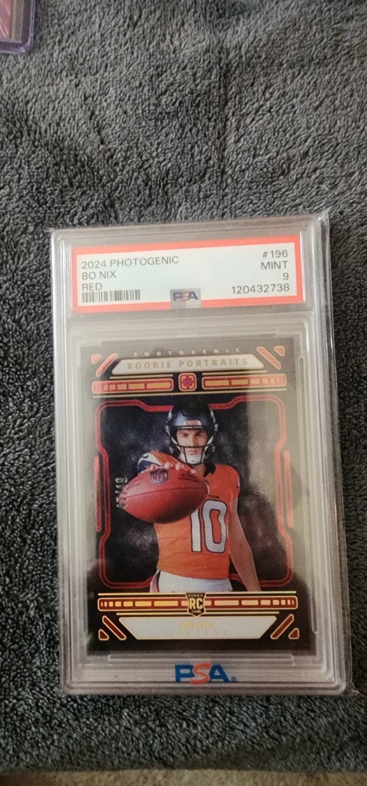 2024 Panini Photogenic - Rookie Portrait Bo Nix #196 Red /49 (RC)
