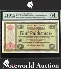Germany Third Reich 5 Reichsmark 1934 P 207 UNC PMG 64 NR No Reserve