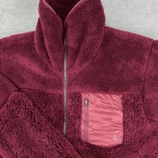 lole Yana Jacket Womens S Burgundy Full Zip Pile Fleece Sherpa Yoga Gym Trail