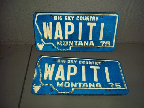 1975 MONTANA VANITY LICENSE PLATE SET WAPITI