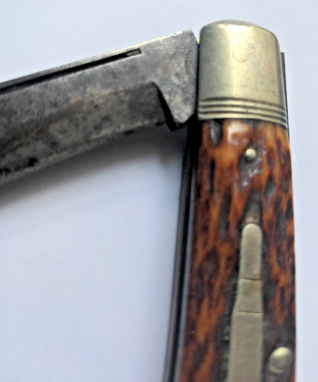Original Antique Remington Bullet Knife R1253 Brass Liners Vintage 1930's RARE.
