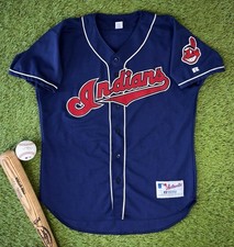 Authentic Sandy Alomar Cleveland Indians Vintage Baseball Jersey Chief Wahoo 48