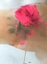 Abstract Mixed Media Ink Watercolor Painting on 9 X 12” Paper Contemporary