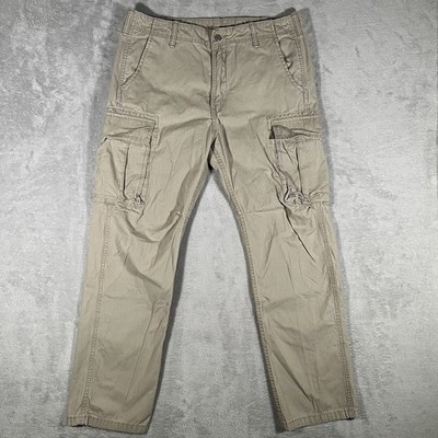Vintage Levi's Loose Fit Cargo Pant Size 34 x 31 Khaki Streetwear Baggy Utility