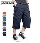 Men's Capri Shorts Long Cargo Shorts Below Knee Shorts 3/4 Cotton Casual Shorts