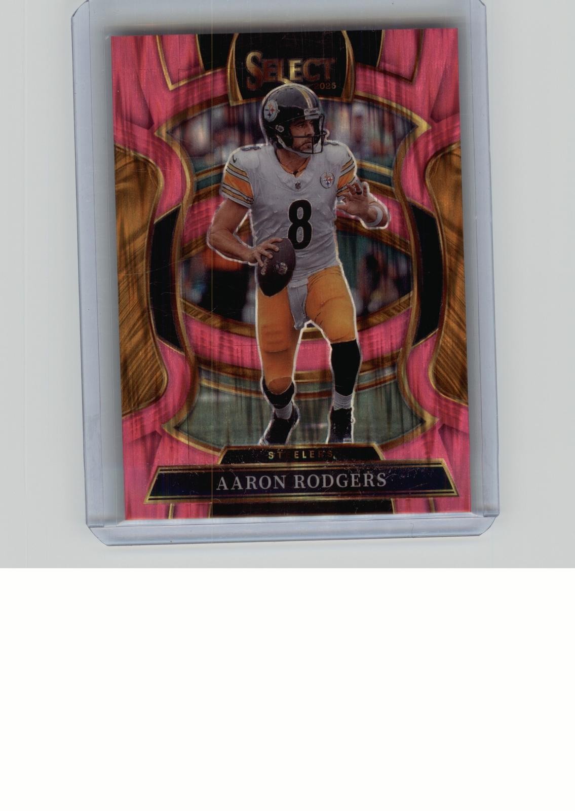 2025 Panini Select #51 Aaron Rodgers Pink Prizm Shock