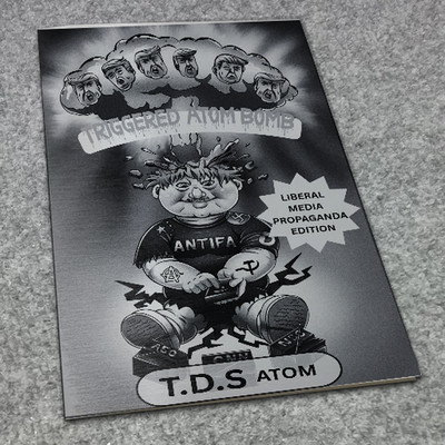 RARE SILVER METAL BW TDS ATOM BOMB GARBAGE PAIL KIDS HOMAGE SATIRE COMIC!