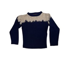 Deux Par Deux Kids Size 8 Navy Blue Tree Line Sweater