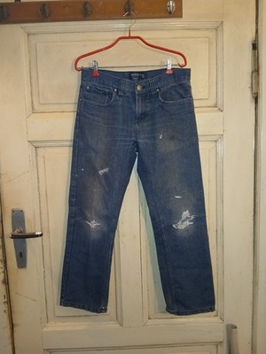 Identic Man Jeans Herren W32 L30 Straight Fit Blau Distressed Denim Gr. 44