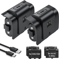 Rechargeable Controller Battery Pack for Xbox,2x4800mWh 2000mAh Black
