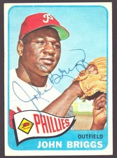 JOHN BRIGGS 1965 Topps #163 AUTOGRAPH PHILLIES Auto Signed Brewers Twins