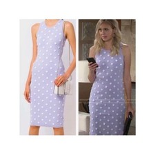 Michael Kors Sleeveless Lavender Floral Embroidered Knit Sheath Midi Dress XS