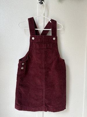 GAP Maroon Corduroy Jumper Girls Size 6- 6x Adjustable Straps