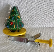 Albero di Natale vintage anni 50 latta litografato e Babbo Natale che gira giocattolo marcato Giappone