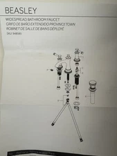 Signature Hardware 948585 Beasley Widespread Bathroom Faucet Polished Nickel