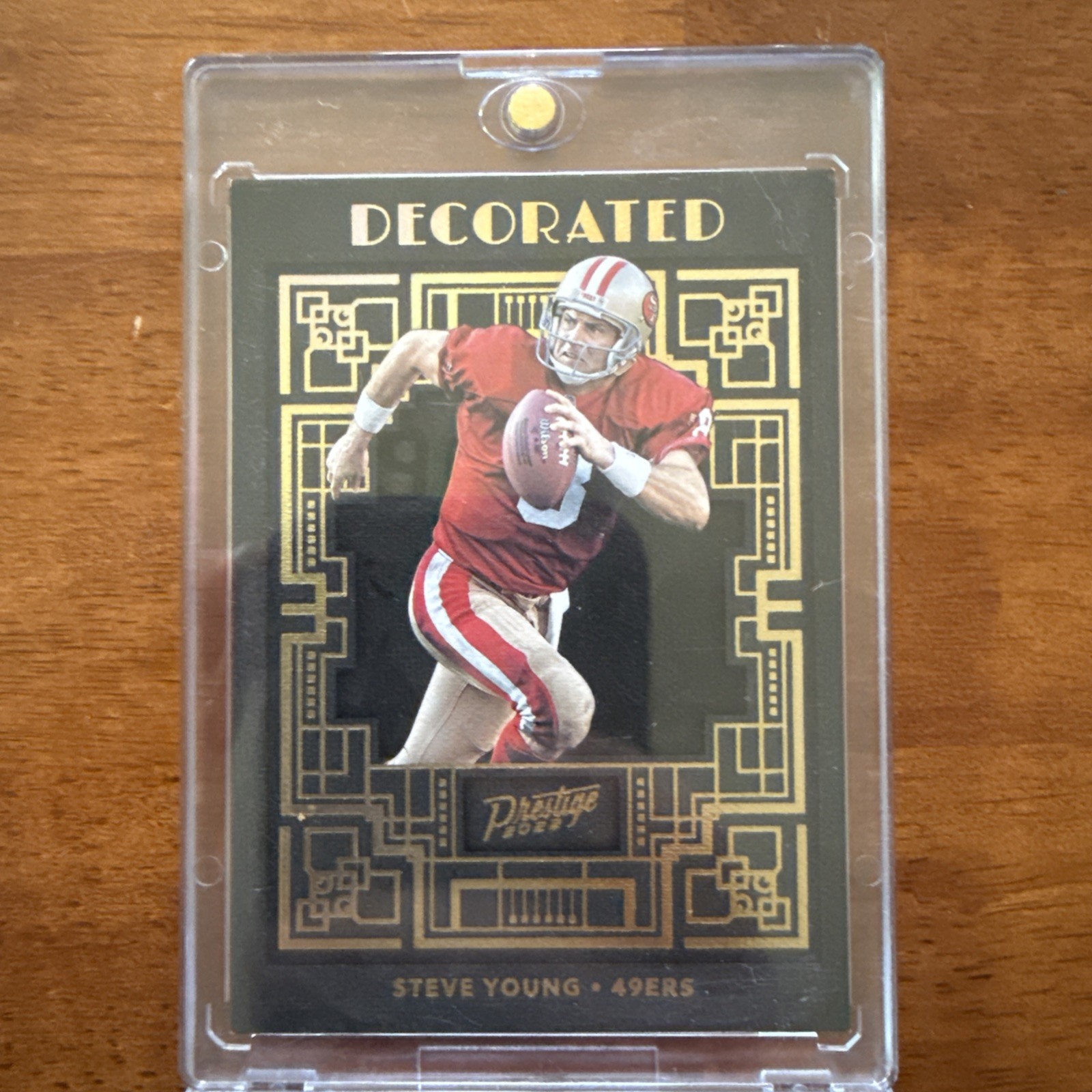 2022 Prestige #DE-11 Steve Young Decorated Case Hit SSP San Francisco 49ers HOF