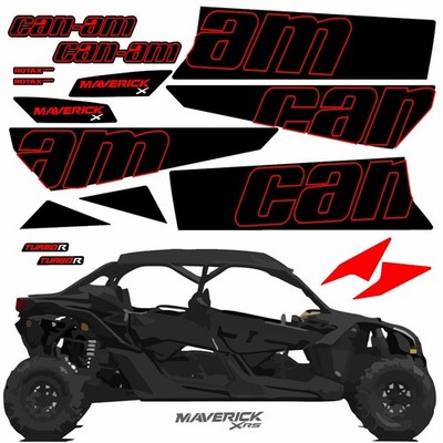Can-am Maverick X Turbo R 4 plazas UTV Decals Stickers Set Graphics
