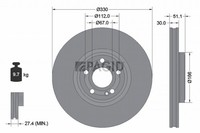 2X Pagid Bremsscheibe 56233NHC FüR Mercedes GLB X247 GLA H247 CLA C118 Shooting
