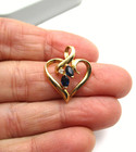 14K Yellow Gold Blue Sapphire Heart Pendant 2.1 Gr [P73] — photo 6