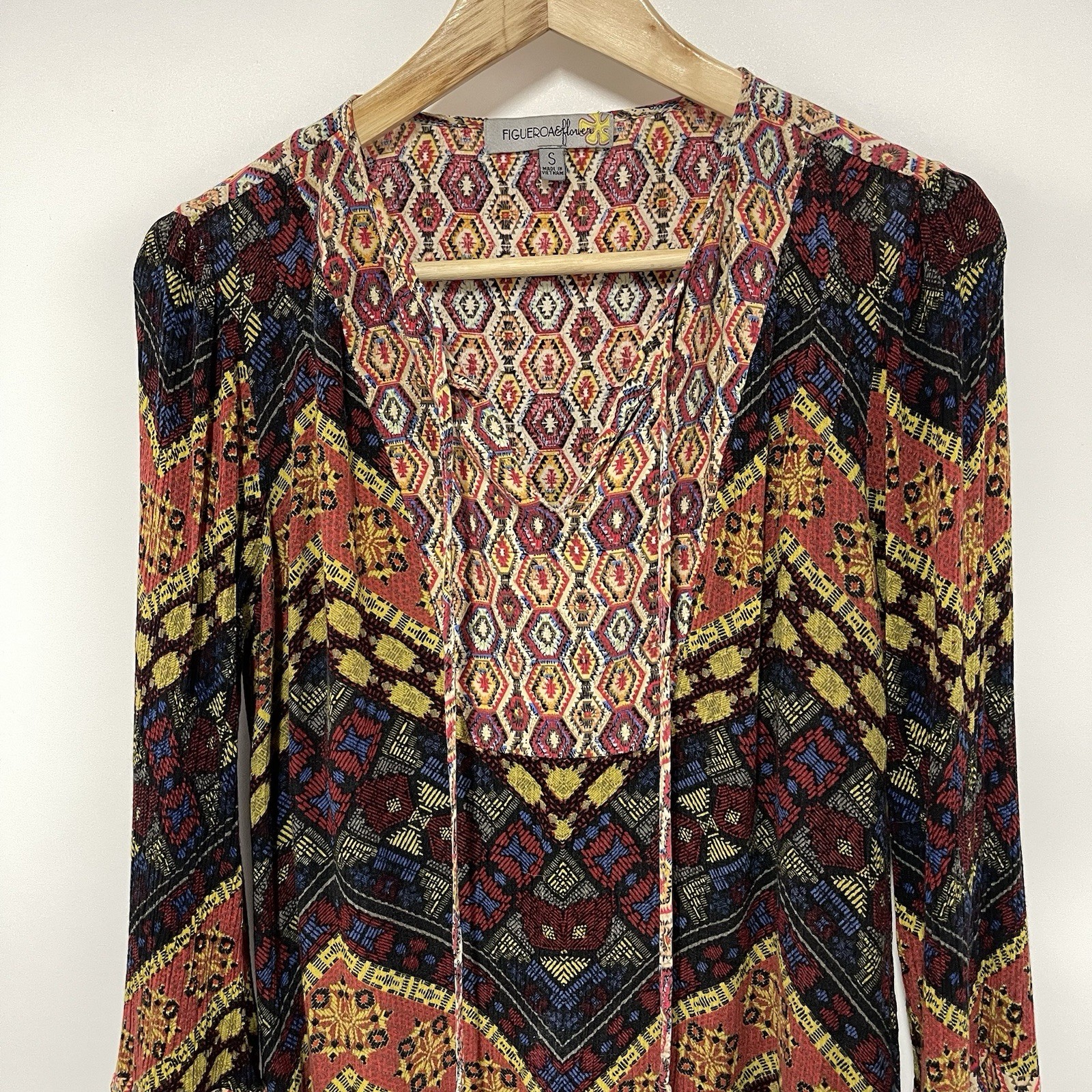 Figueroa & Flower Patchwork Geometric Tunic Top -… - image 4
