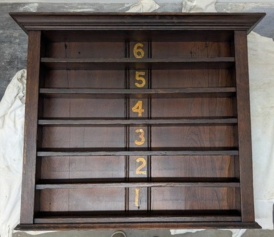 Brunswick Balke Collender Pool, Billiard Ball Wall Rack, Shelf, Oak