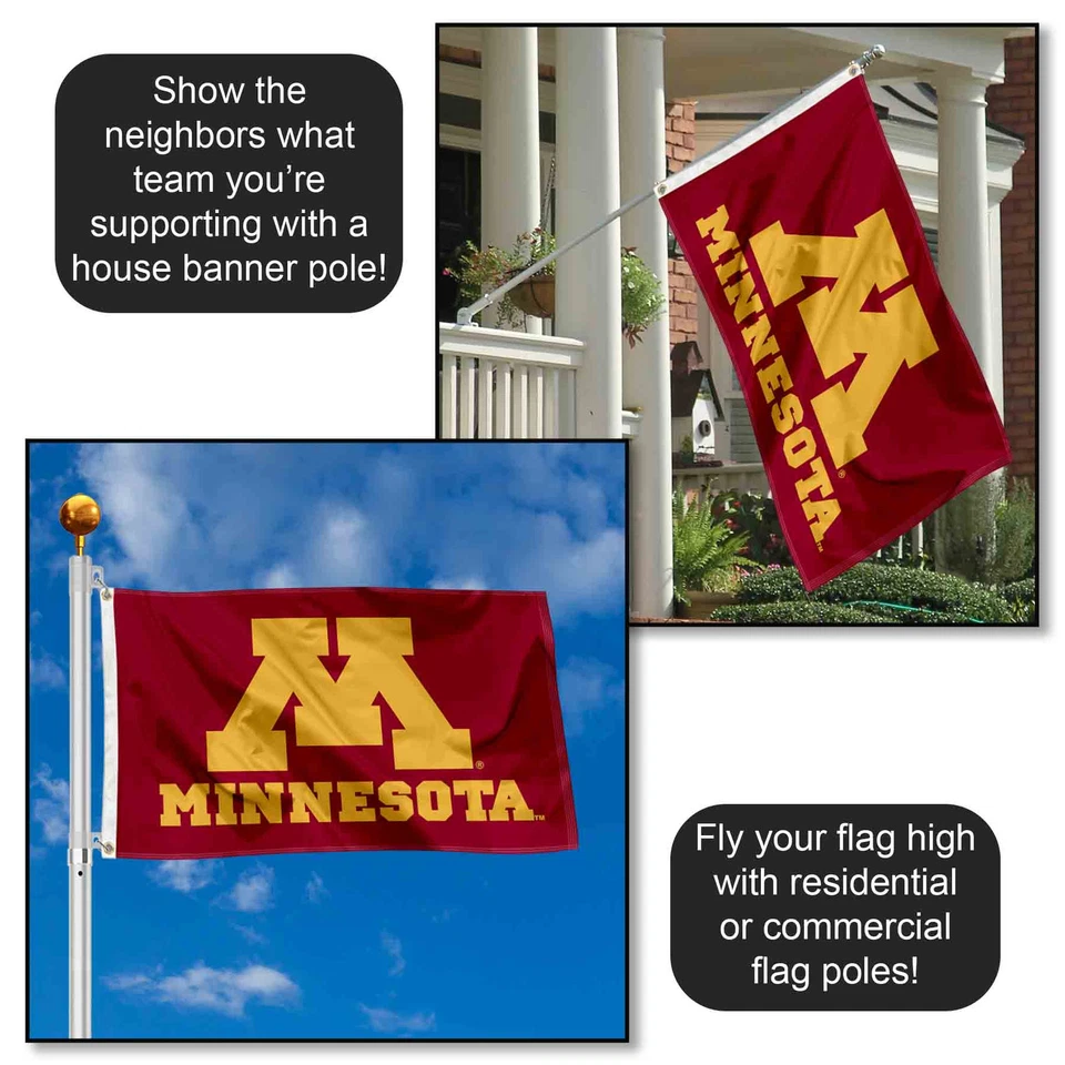 Bandera Gophers de la Universidad de Minnesota UM grande 3x5 Foto 3 de 4