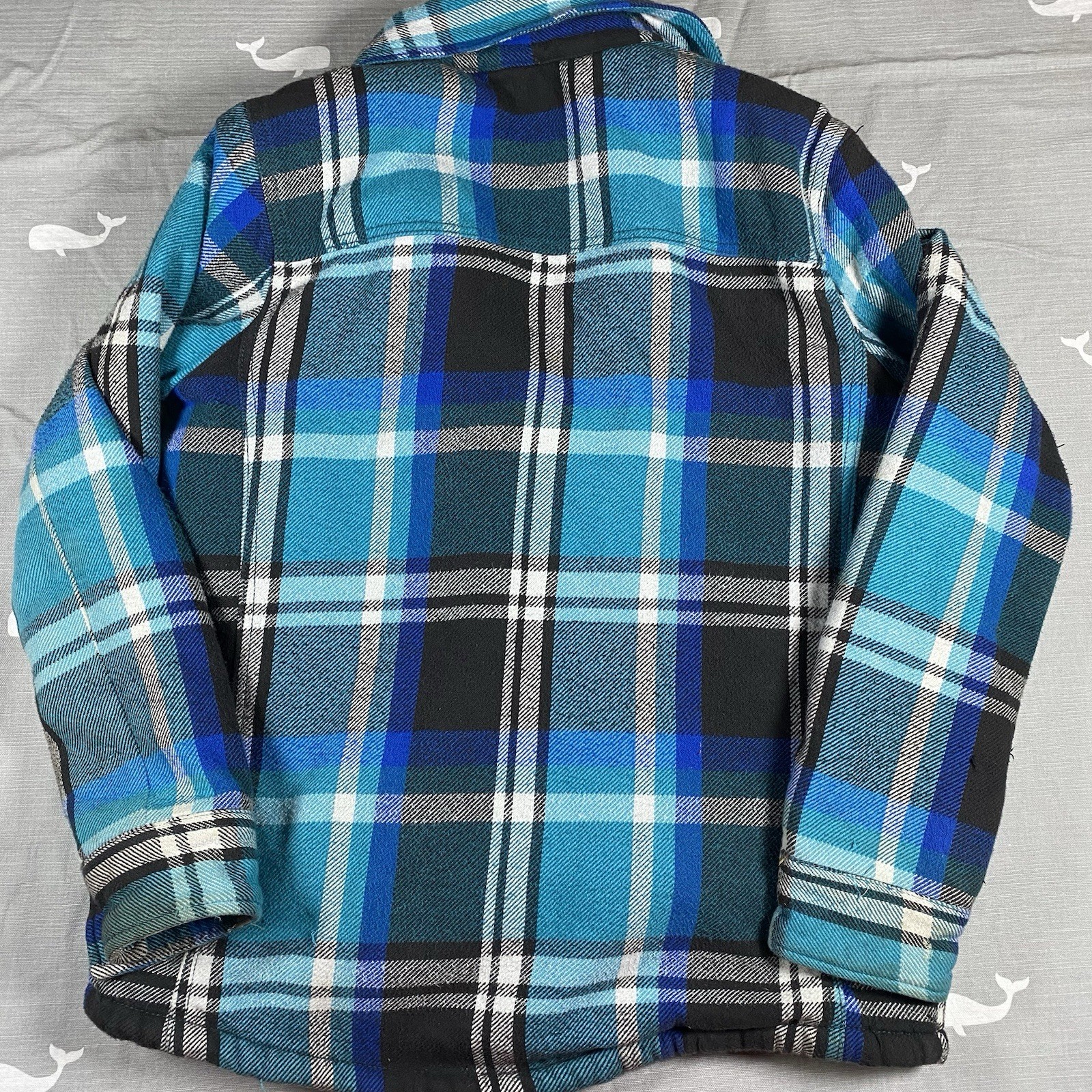 American Eagle Sherpa jacket Medium button up rug… - image 7