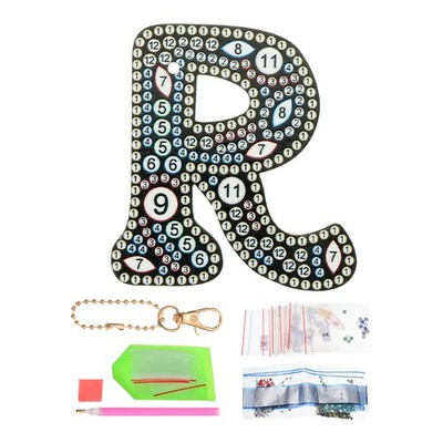 Diamond Art Keychains, 1 PCS Diamond Art Painting Letters Keychains, R ...