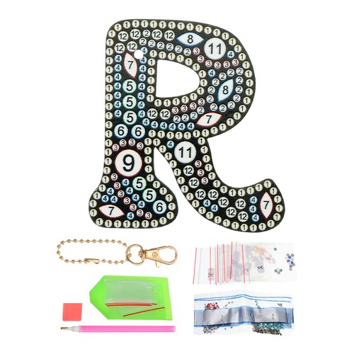 Diamond Art Keychains, 1 PCS Diamond Art Painting Letters Keychains, R ...
