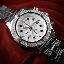 Breitling Super Avenger A13370 | Box & Papers | Diamond Bezel + OEM Bezel 6