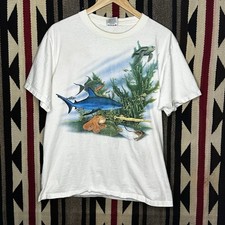 Vintage Hawaii Ocean Tee Shirt Scuba Diving Tee Sz L 90s AOP Made In USA