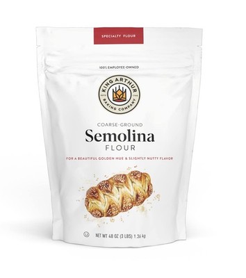 Premium Semolina Flour Coarse Ground, High Protein Durum Wheat for Perfect Pa...