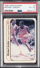 1986 FLEER STICKER #8 MICHAEL JORDAN ROOKIE RC PSA 4