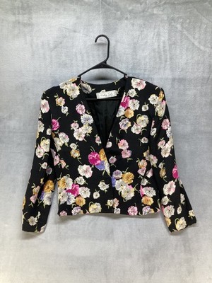 VTG 1980s VICKY TIEL Couture Silk Floral Jacket *Read *