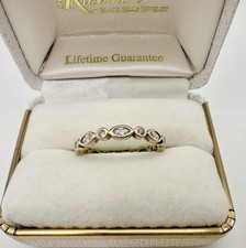 Gold Vermeil Sterling Silver CZ Eternity Ring SZ8 Infinity Signed 925 Estate