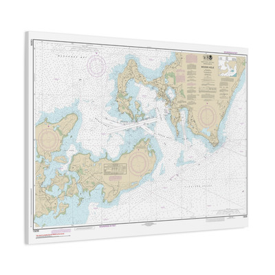 Woods Hole Cape Cod Massachusetts Nautical Chart Sailing Map Framed Canvas 40x30