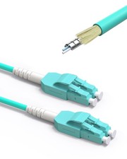 LC-LC Multimode Armored Fiber Optic Patch Cable, OM3 Uniboot LC to LC Fiber P...