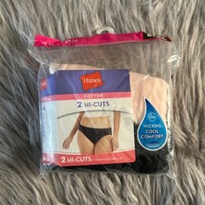 Hanes Hi-Cuts Cotton Underwear Women's Size 8/XL Panties Wicking Cool Panty